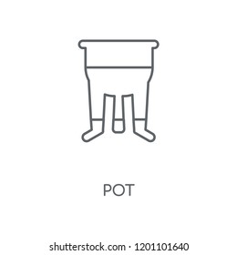 Pot linear icon. Pot concept stroke symbol design. Thin graphic elements vector illustration, outline pattern on a white background, eps 10.