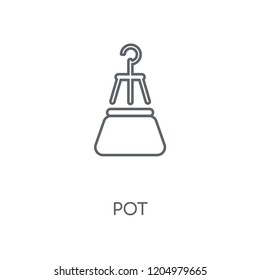Pot linear icon. Pot concept stroke symbol design. Thin graphic elements vector illustration, outline pattern on a white background, eps 10.