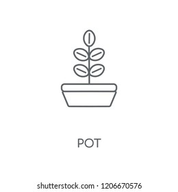 Pot linear icon. Pot concept stroke symbol design. Thin graphic elements vector illustration, outline pattern on a white background, eps 10.