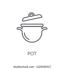 Pot linear icon. Modern outline Pot logo concept on white background from kitchen collection. Suitable for use on web apps, mobile apps and print media.