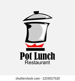 Pot luch Restaurant logo vector illustration