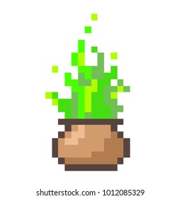 Pot with a magical potion, pixel illustration