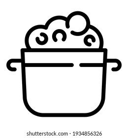 Pot mashed potatoes icon. Outline pot mashed potatoes vector icon for web design isolated on white background