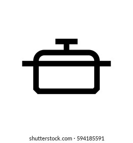 Pot mini line, icon, background and graphic. The icon is black and white, linear  flat, vector, pixel perfect, minimal, suitable for web and print. 