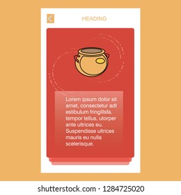 Pot  mobile vertical banner design design. Vector