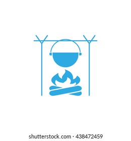 pot on bonfire icon vector illustration eps10.