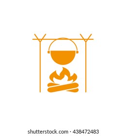 pot on bonfire icon vector illustration eps10.