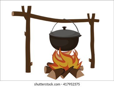 Pot on a fire