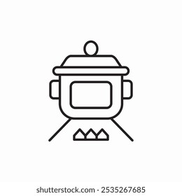 pot on fire icon sign vector
