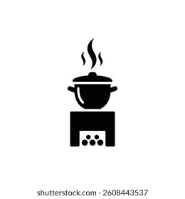 Pot on Firewood with Rustic Steam - Traditional Outdoor Cooking