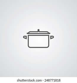 pot outline thin symbol, dark on white background, logo editable, creative template 
