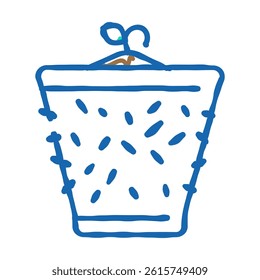 pot peat doodle icon sketch vector. pot peat sign. isolated symbol illustration