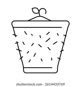 pot peat line icon vector. pot peat sign. isolated contour symbol black illustration
