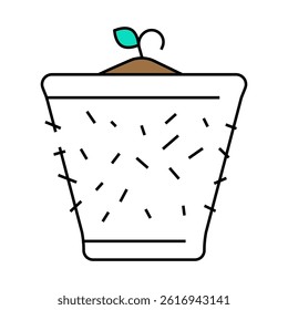 pot peat line icon vector. pot peat sign. isolated symbol illustration
