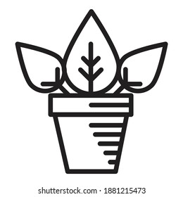 Pot Plant Flat Icon Isolated On White Background