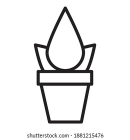 Icono De Planta De Pot Plano Aislado En Fondo Blanco