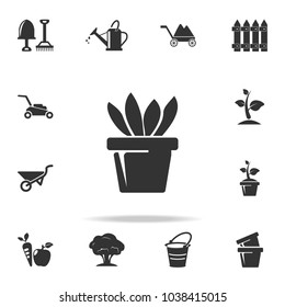 pot of plant icon. Detailed set of garden tools and agriculture icons. Premium quality graphic design. One of the collection icons for websites, web design, mobile app on white background