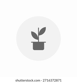 Vector de signo de icono de planta de maceta