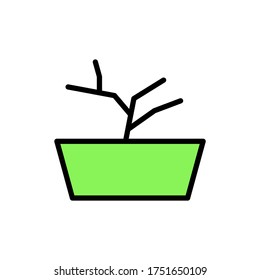 Pot, plant icon. Simple color with outline vector elements of agriculture icons for ui and ux, website or mobile application