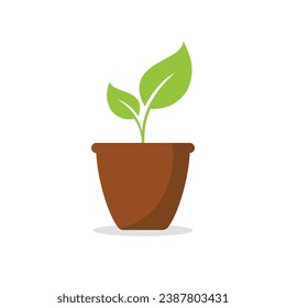 Pot with plant icon vector. Plant icon vector illustration