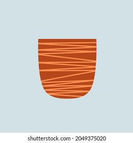 Pot for plant on flat illustration vector design