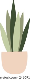 Pot With Plant Vector Illustration