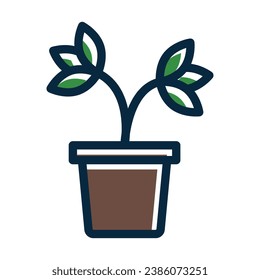 Pot Plant Vector Thick Line Filled Dark Colors Icons For Personal And Commercial Use.
