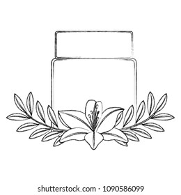 pot plastic of beautiful product with floral decoration