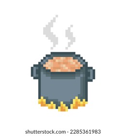 Pot zur Zubereitung von Suppe, Pixelkunst