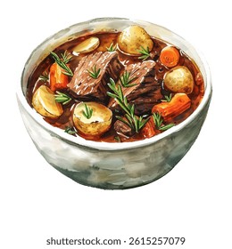 pot roast vector illustration in watercolour style