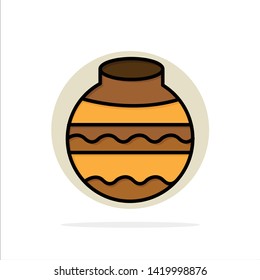 Pot, Sand, Water, Pongal, Festival Abstract Circle Background Flat color Icon