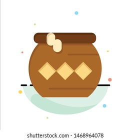 Pot, Sand, Water, Pongal, Festival Business Logo Template. Flat Color. Vector Icon Template background