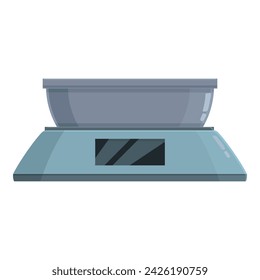 Pot scales icon cartoon vector. Kitchen equipment. Bakery tool spoon