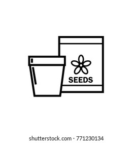 pot and seeds icon 