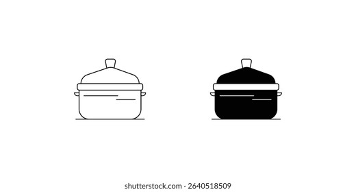 pot set icon with white background vector stock illustration