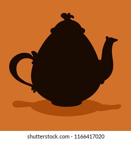 Pot silhouette kitchenware vector illustration