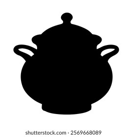 Pot silhouette vector icon sign symbol illustration design.
