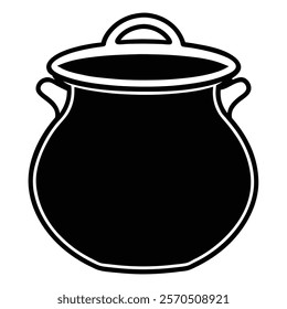 pot Silhouette vector with white background