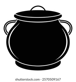 pot Silhouette vector with white background