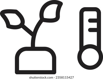 Icono de contorno de temperatura inteligente de posición
