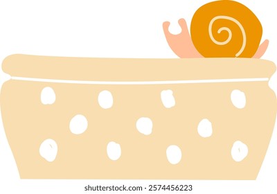 Pot With Snail Vector Illustration