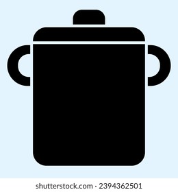 Pot solid icon. Saucepan for brewing food. Home-style kitchen vector design concept, glyph style pictogram on white background, use for web and app. Eps 10