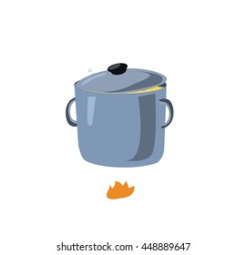pot of soup on a white background