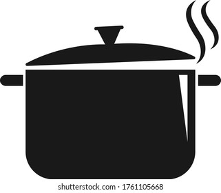 Pot steam cooking icon vector illustration