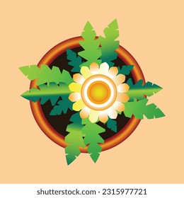 Topfsonnenblume, Vektorgrafik 2D jamilega
