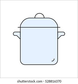 Pot symbol sign flat, colorful icon on background