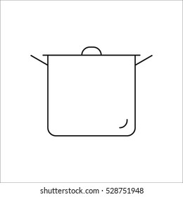 Pot symbol sign line icon on background