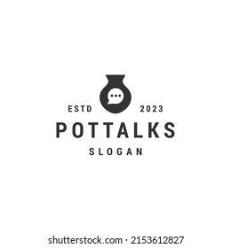 Pot talks logo design icon vector template