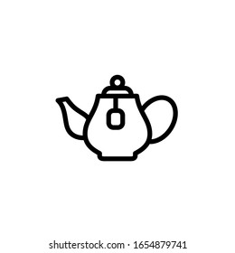 
Pot of tea icon. Line design template. Vector illustration
