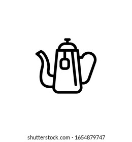
Pot of tea icon. Line design template. Vector illustration